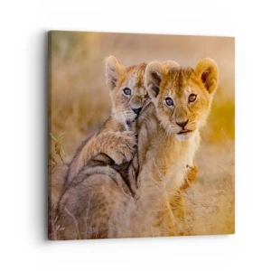 Impression sur toile - Image sur toile - Ne pas déranger! On s'amuse - 30x30 cm