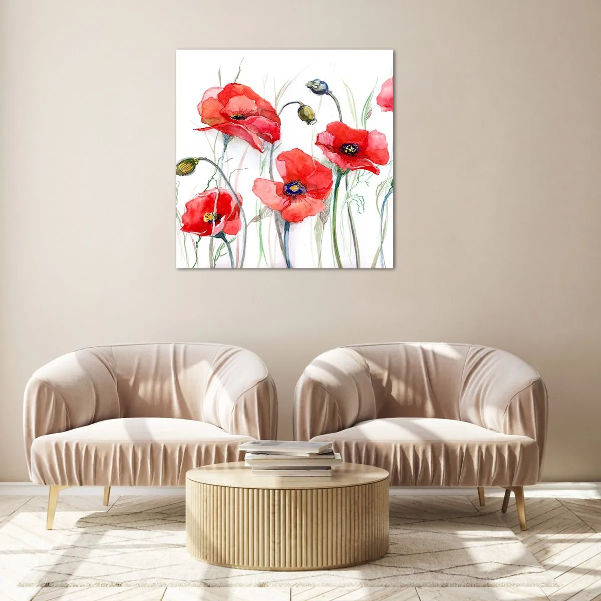 Impression sur verre - Image sur verre - Fleurs polonaises - 60x60 cm
