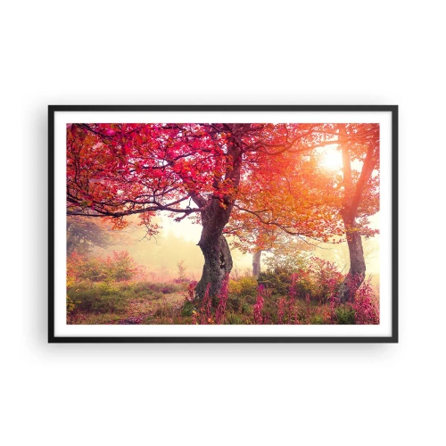 Affiche dans un cadre noir - Poster - Frénésie de floraison - 91x61 cm