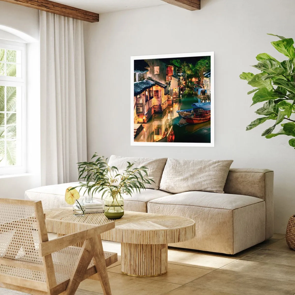 Affiche - Poster - Soirée dans une rue chinoise - 50x50 cm