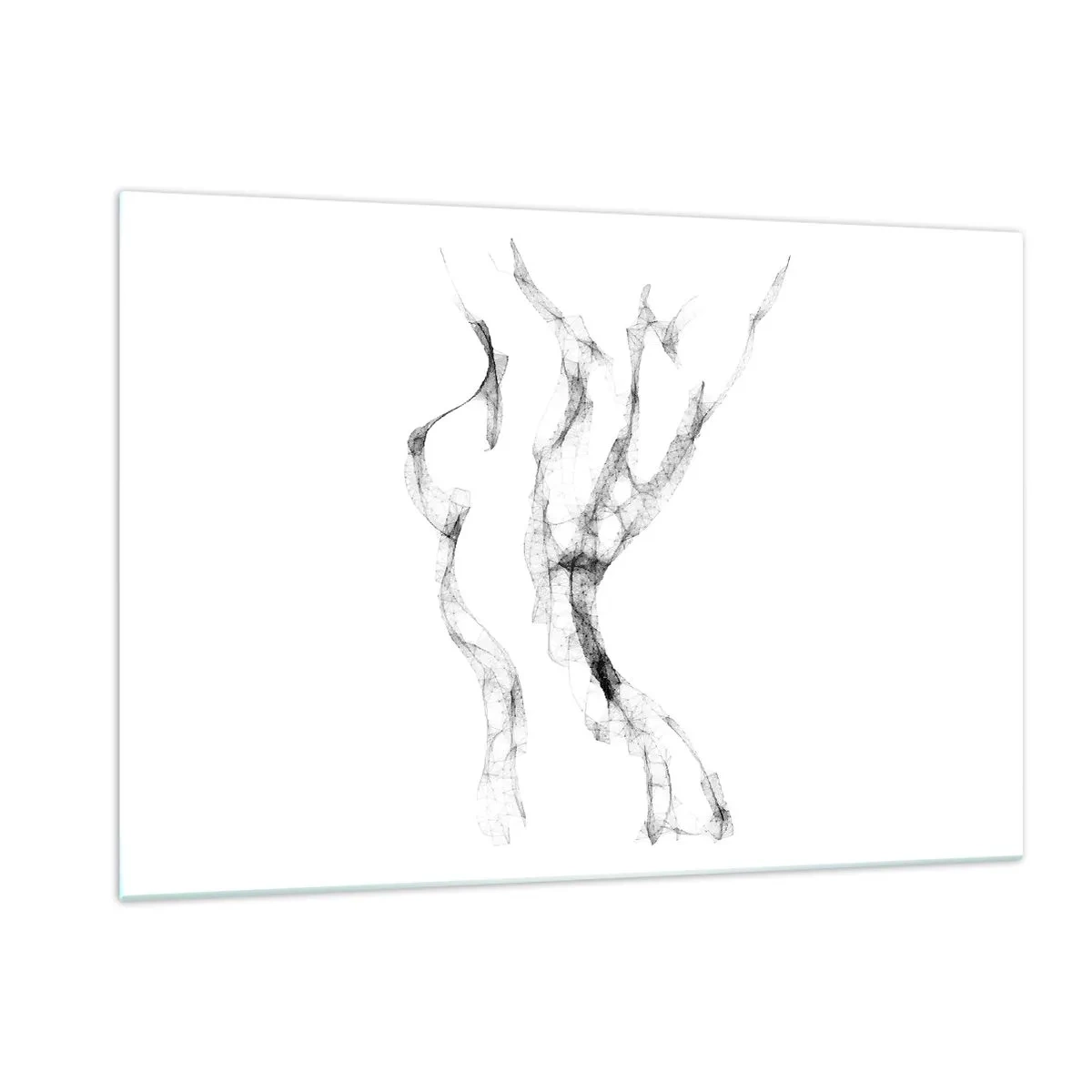 Impression sur verre - Image sur verre - Contour féminin abstrait composé de lignes noires et fumées - 120x80cm - Belle et forte - Décoration murale moderne pour le salon et la chambre ARTTOR