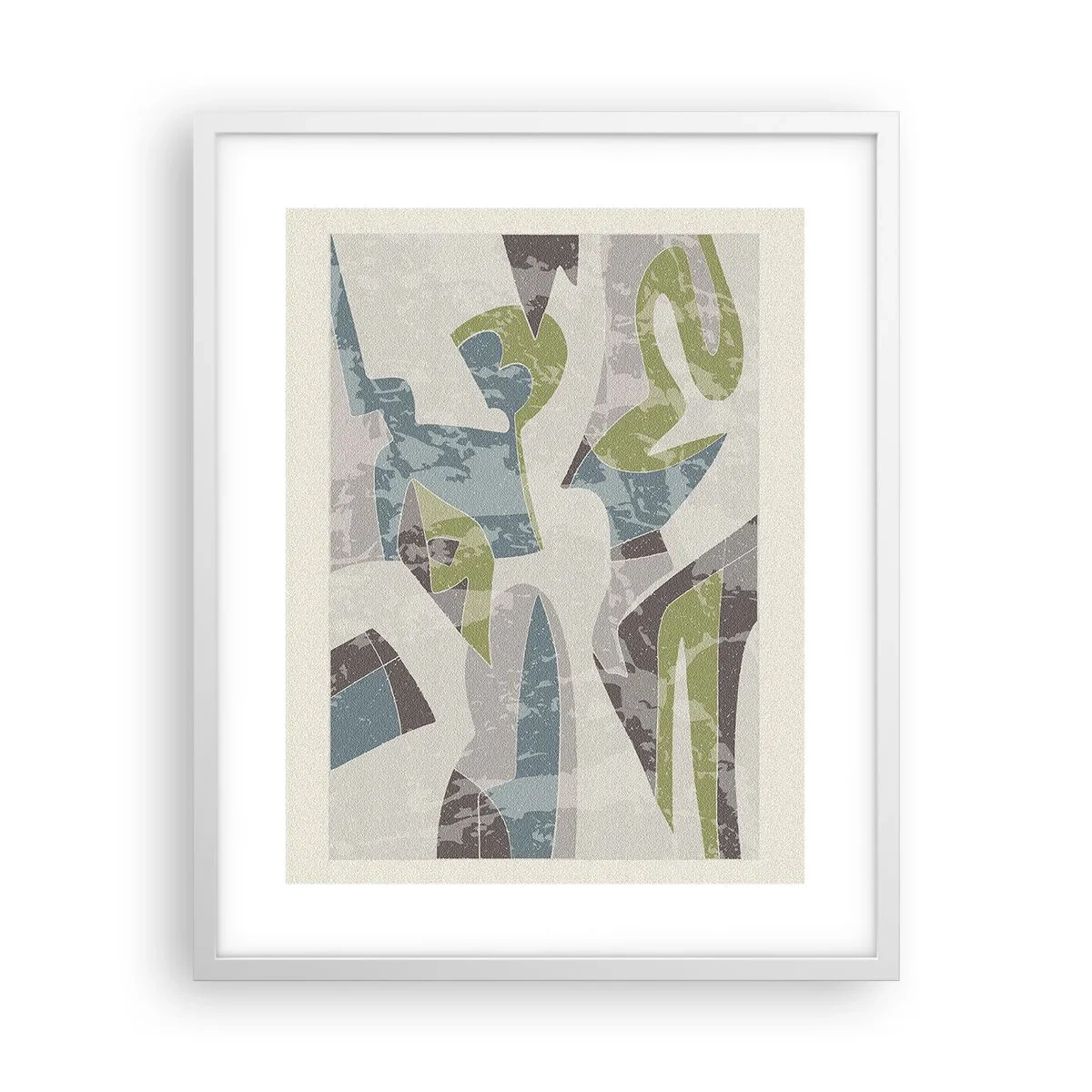 Affiche dans un cadre blanc - Poster - Composition derrière la vitre - 40x50 cm