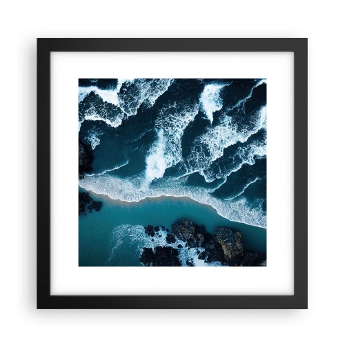 Affiche dans un cadre noir - Poster - Enveloppé par les vagues - 30x30 cm