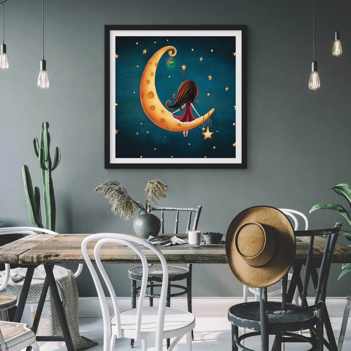 Affiche dans un cadre noir - Poster - Il était une fois... - 30x30 cm