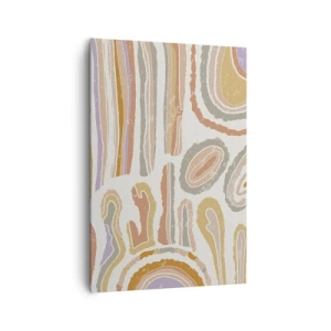 Impression sur toile - Image sur toile - Coupes transversales colorées de formes abstraites - 70x100cm - Coupes transversales colorées - Décoration murale moderne pour le salon et la chambre ARTTOR