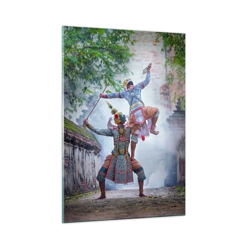 Impression sur verre - Image sur verre - Danse traditionnelle dans un cadre historique aux couleurs vibrantes - 50x70cm - La danse est d'une beauté dévastatrice - Décoration murale moderne pour le salon et la chambre ARTTOR