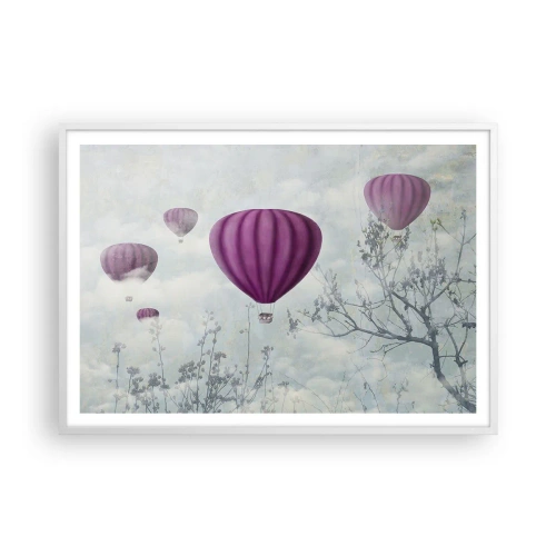 Affiche dans un cadre blanc - Poster - Comme des navires dans le ciel - 100x70 cm