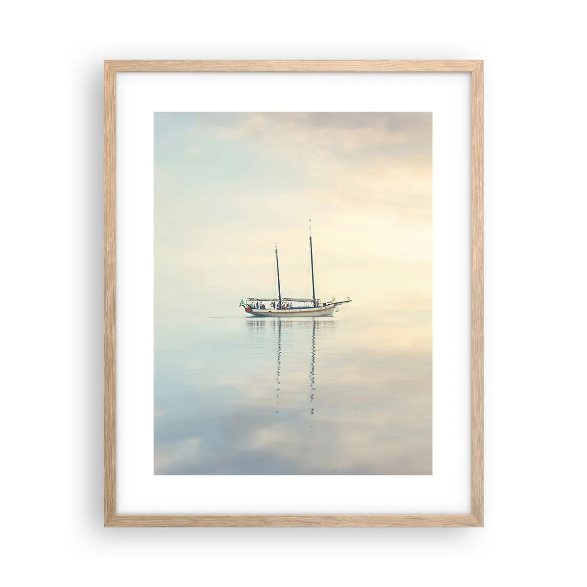 Affiche dans un chêne clair - Poster - Dans une mer de silence - 40x50 cm