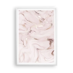 Affiche dans un cadre blanc - Poster - Dans un châle rose - 70x100 cm