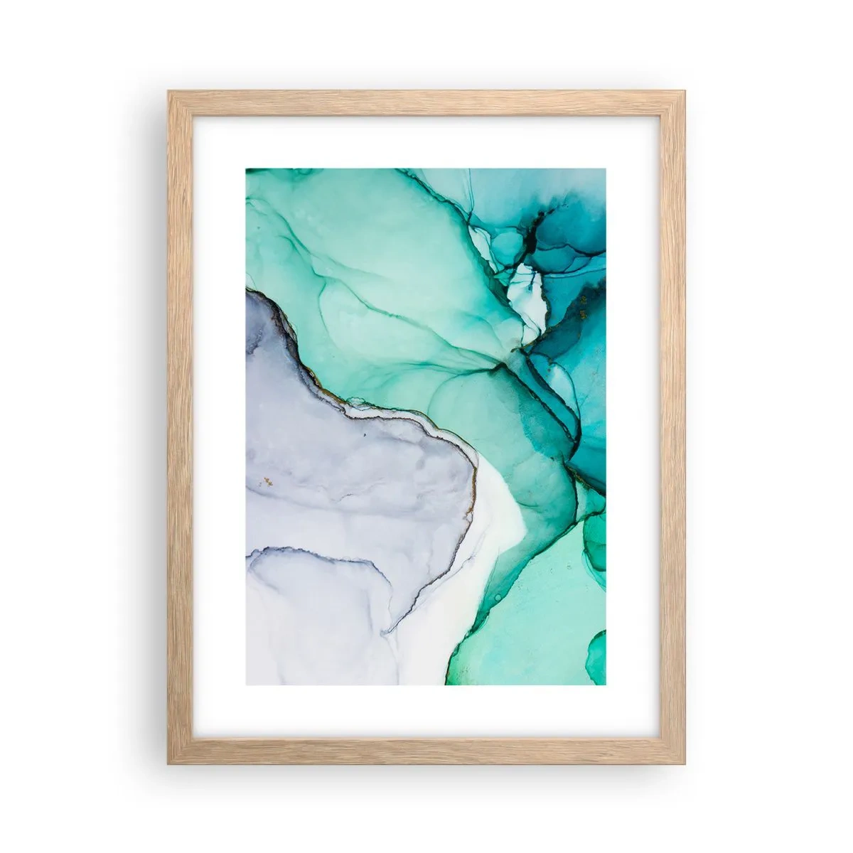 Affiche dans un chêne clair - Poster - Étude de turquoise - 30x40 cm