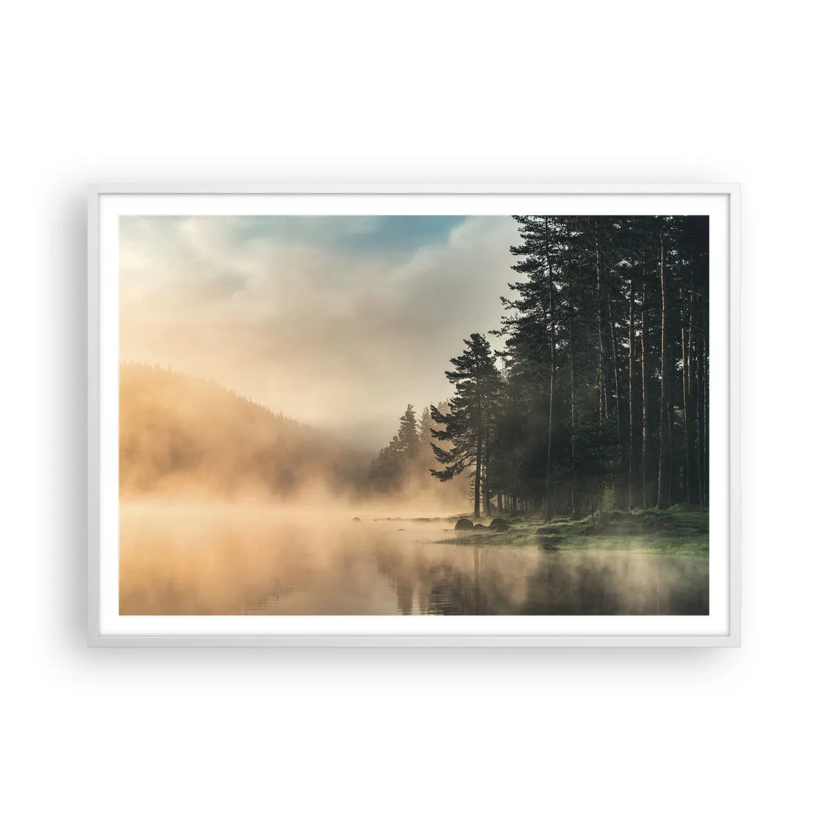 Affiche dans un cadre blanc - Poster - Naissance du jour - 100x70 cm