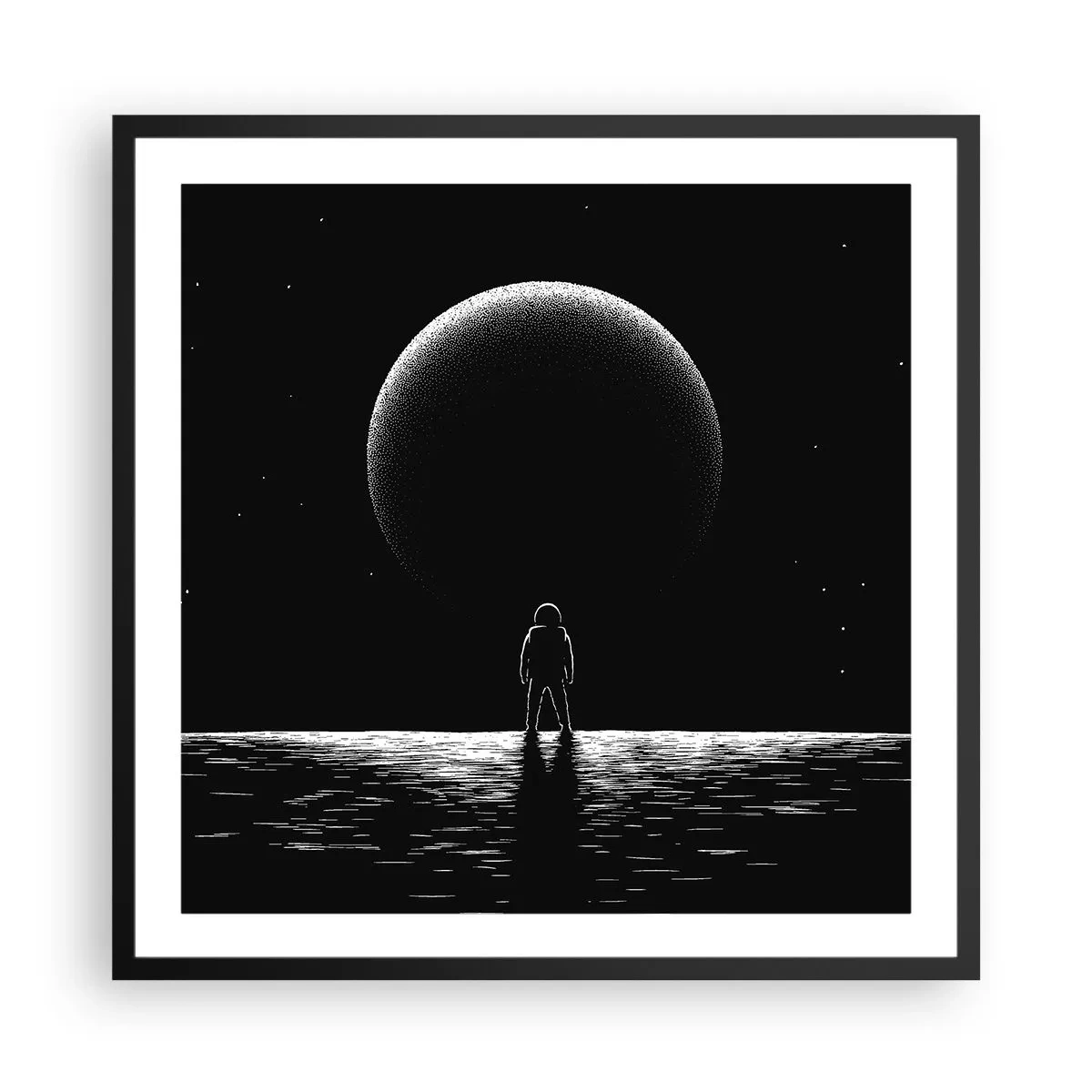 Affiche dans un cadre noir - Poster - Face à face - 60x60 cm