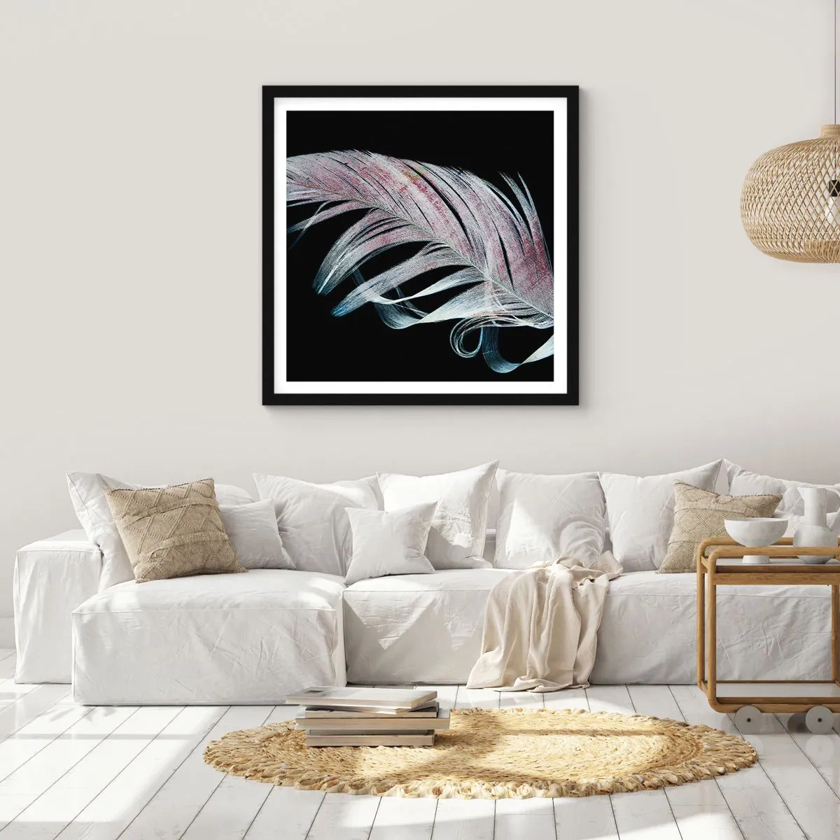 Affiche dans un cadre noir - Poster - Pensez au toucher - 40x40 cm