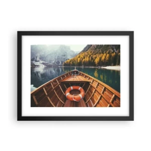 Affiche dans un cadre noir - Poster - Escapade en montagne - 40x30 cm