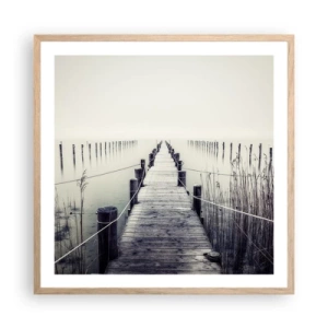 Affiche dans un chêne clair - Poster - Plongez dans la paix - 60x60 cm