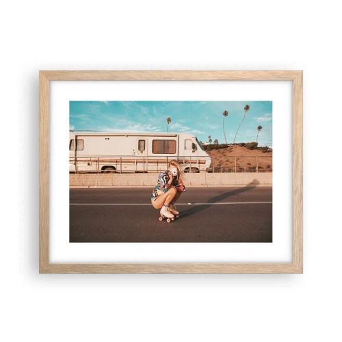 Affiche dans un chêne clair - Poster - Souriez s'il-vous-plait! - 40x30 cm