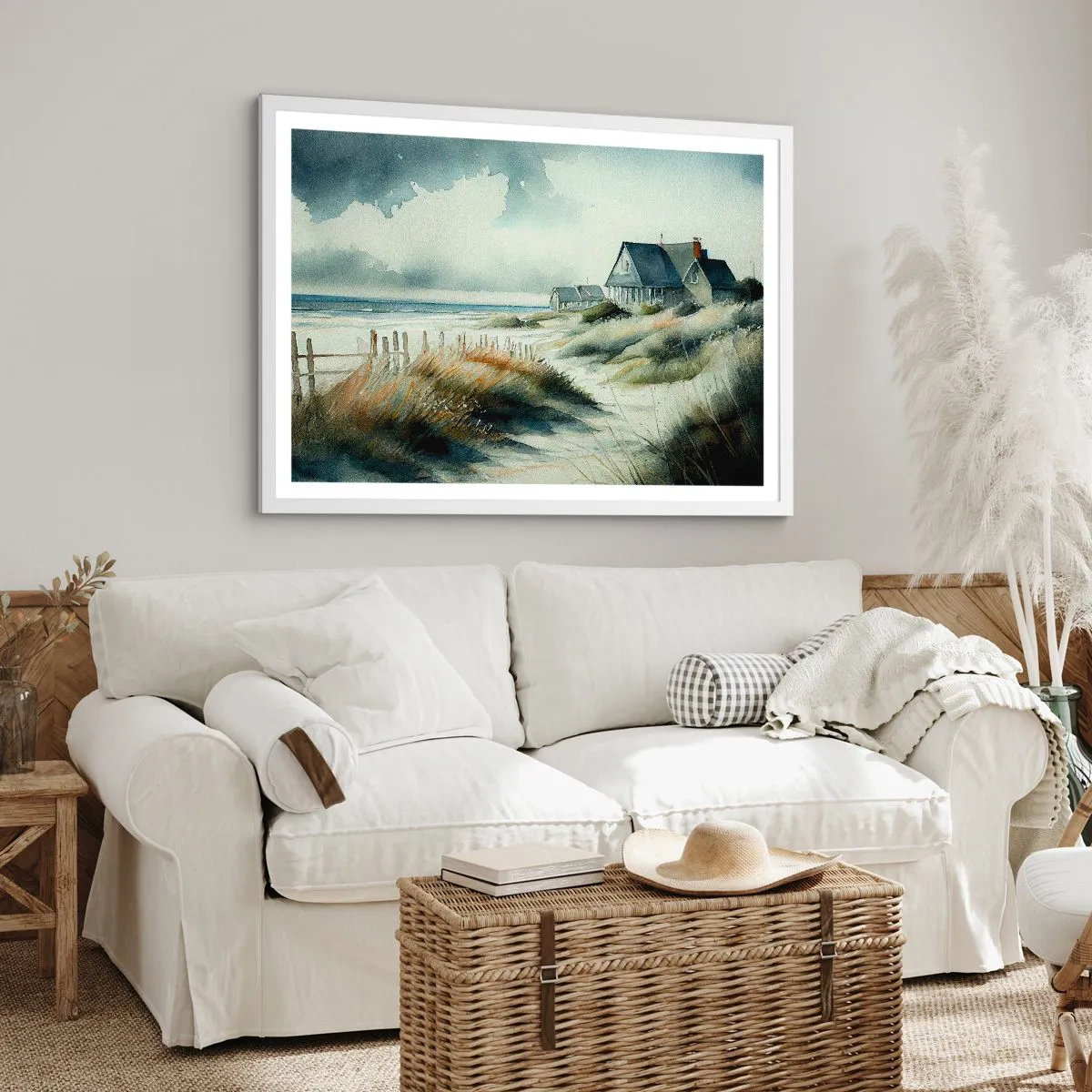 Affiche dans un cadre blanc - Poster - Loin de l'agitation - 100x70 cm