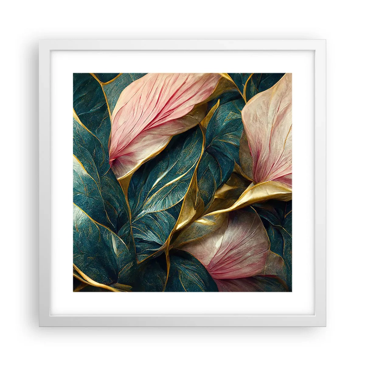 Affiche dans un cadre blanc - Poster - Élégance et style naturels - 40x40 cm