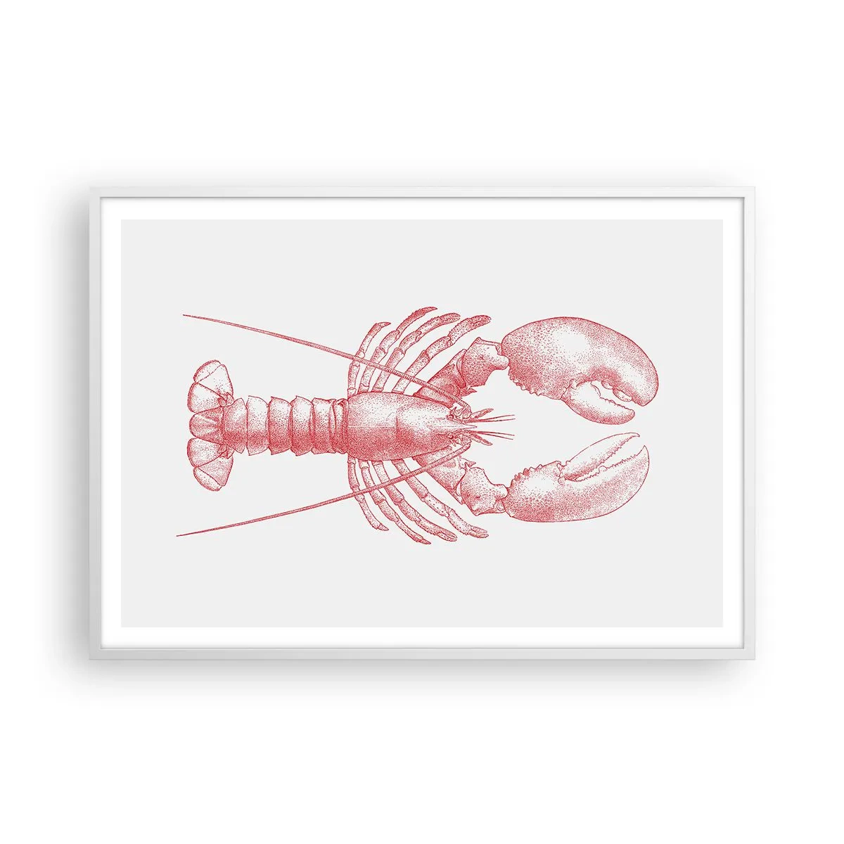 Affiche dans un cadre blanc - Poster - Un homard digne d'Homère - 100x70 cm