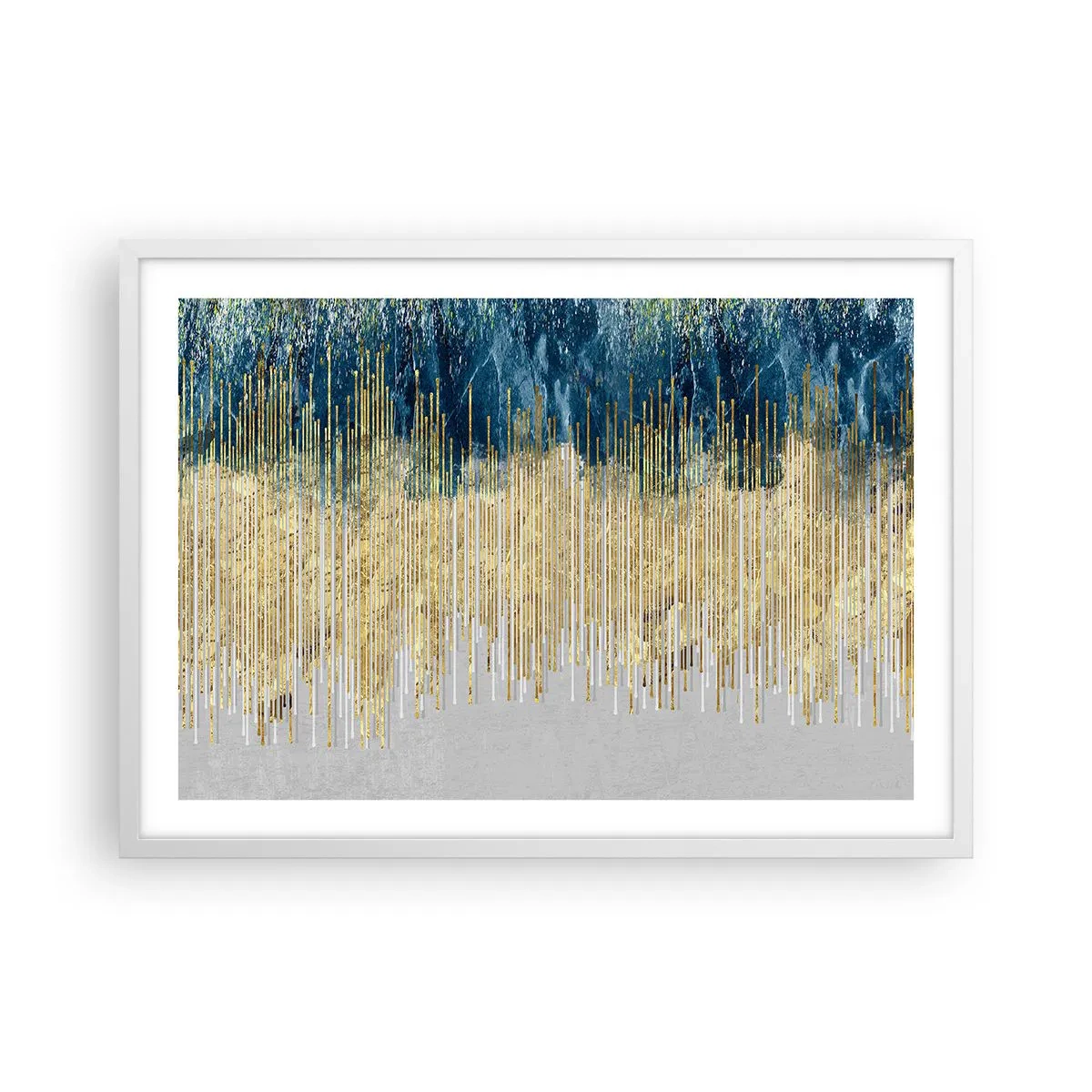 Affiche dans un cadre blanc - Poster - Bordure dorée - 70x50 cm