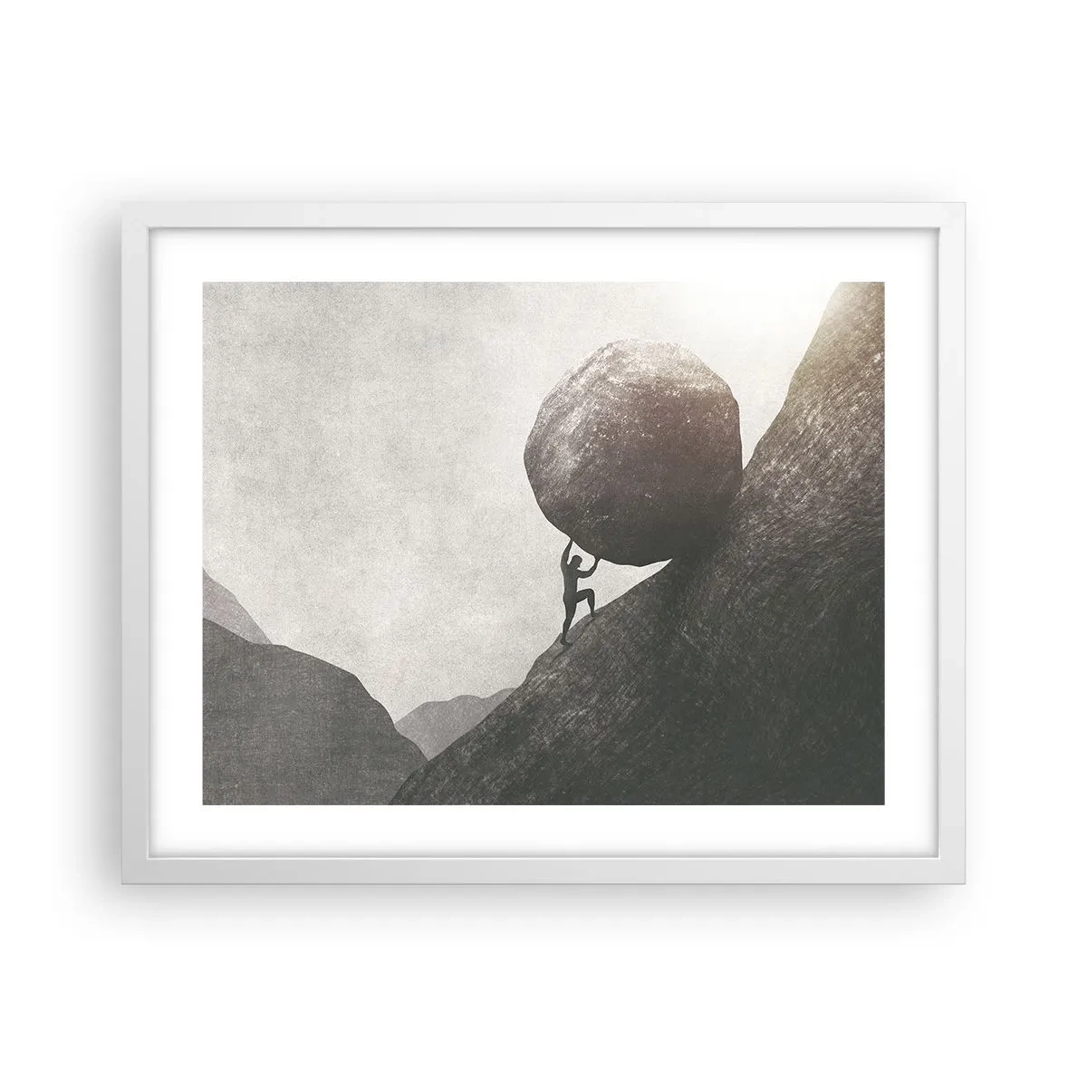 Affiche dans un cadre blanc - Poster - Je crois contre tout espoir - 50x40 cm