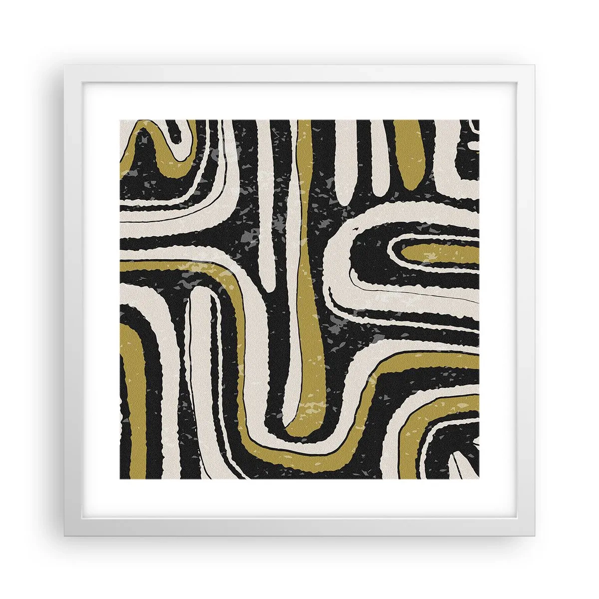 Affiche dans un cadre blanc - Poster - Composition : routes et ruelles - 40x40 cm