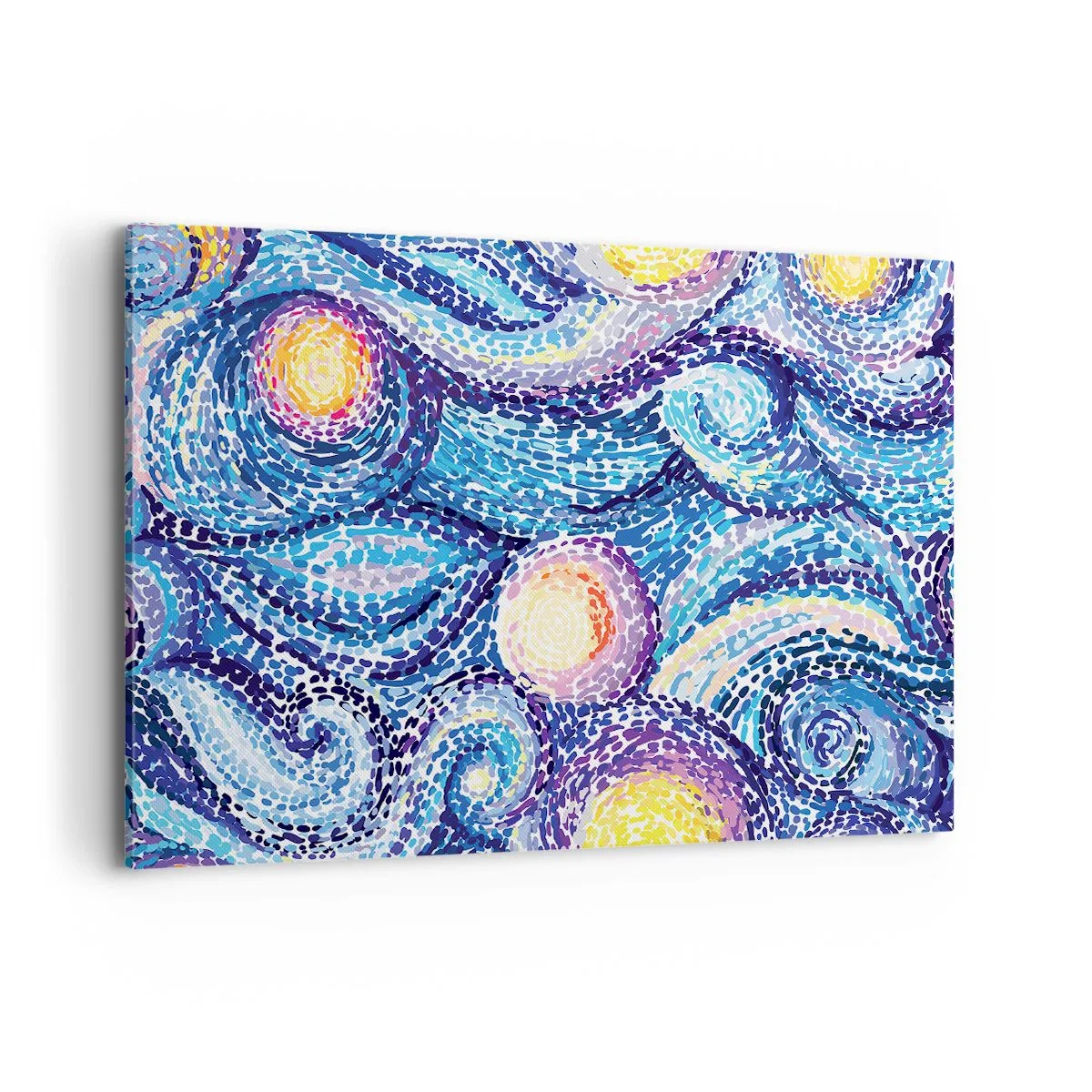 Impression sur toile - Image sur toile - Une interprétation artistique du ciel étoilé dans le style de Van Gogh - 100x70cm - D'après un tableau de van Gogh - Décoration murale moderne pour le salon et la chambre ARTTOR