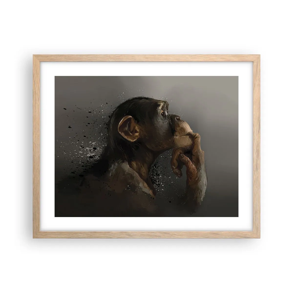 Affiche dans un chêne clair - Poster - Certainement un penseur - 50x40 cm