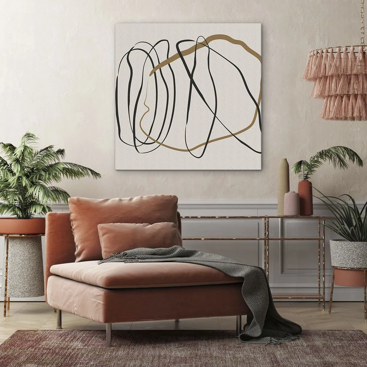 Impression sur toile - Image sur toile - Composition – danse en boucle - 50x50 cm