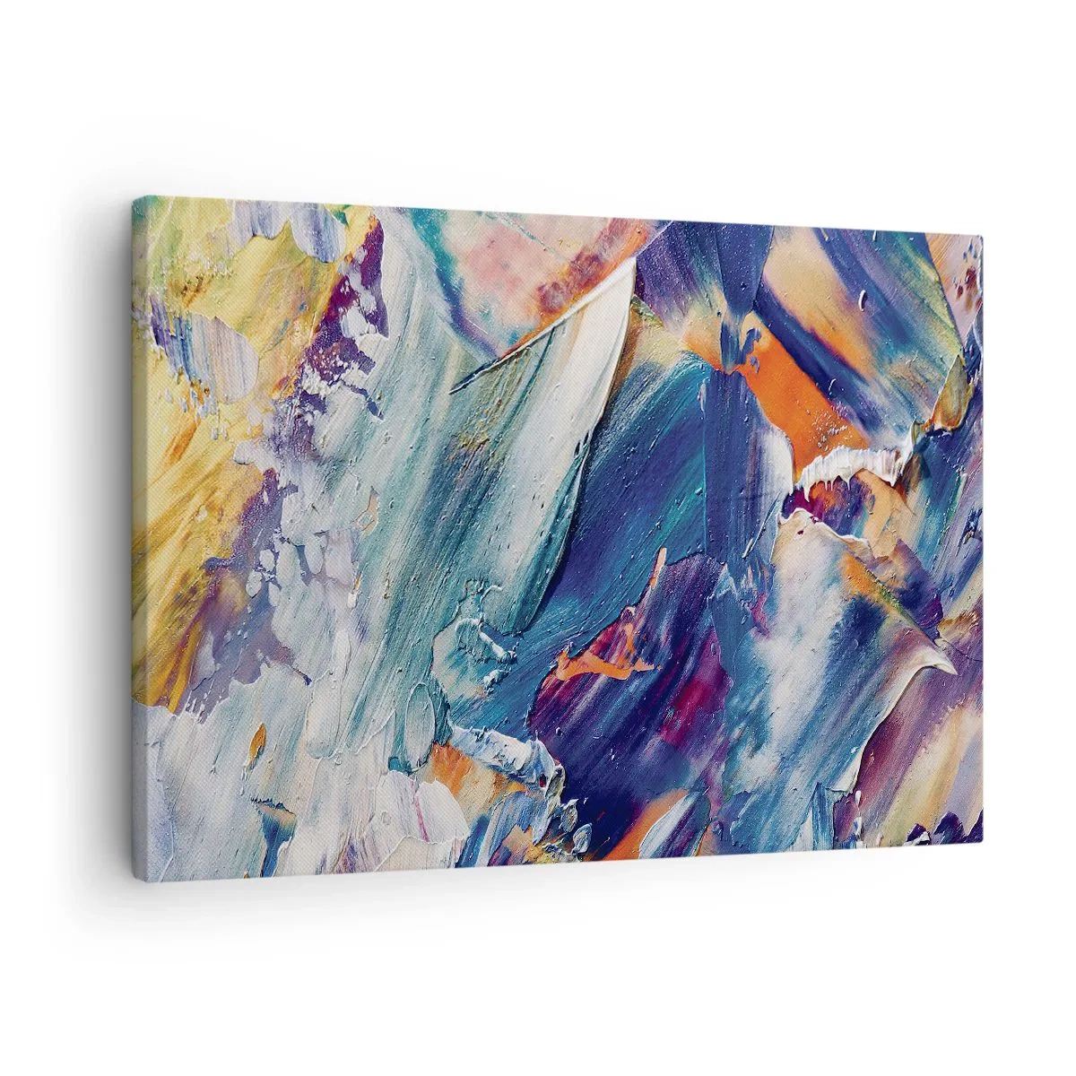 Impression sur toile - Image sur toile - Abstraction colorée avec texture de peinture acrylique - 70x50cm - Confusion des couleurs - Décoration murale moderne pour le salon et la chambre ARTTOR