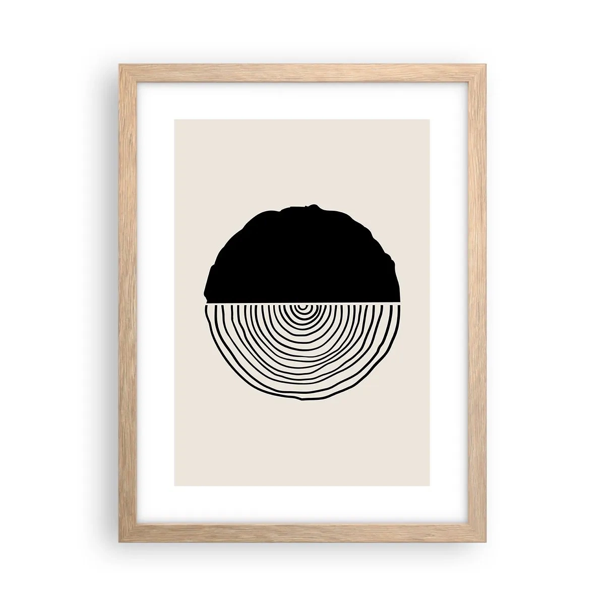 Affiche dans un chêne clair - Poster - Moitié-moitié - 30x40 cm
