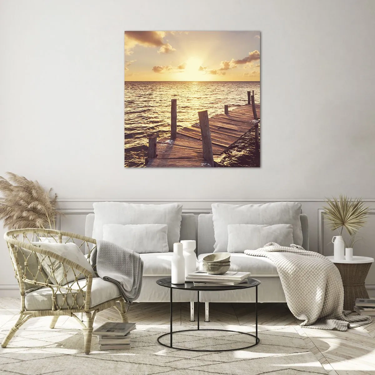 Impression sur verre - Image sur verre - La terre d'or de la douceur - 70x70 cm