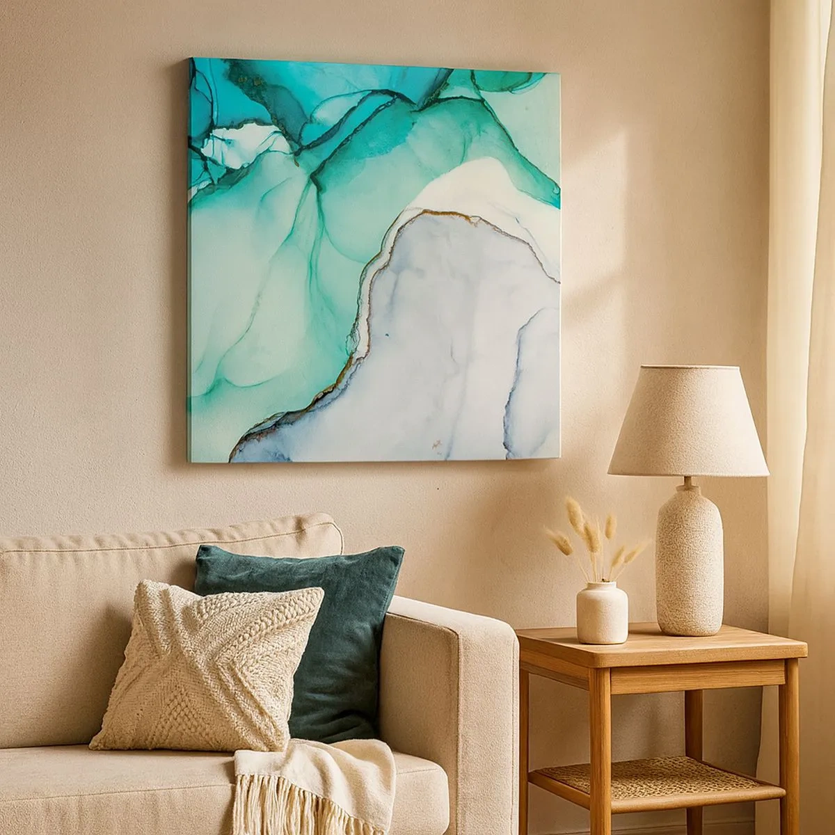 Impression sur toile - Image sur toile - Étude de turquoise - 30x30 cm