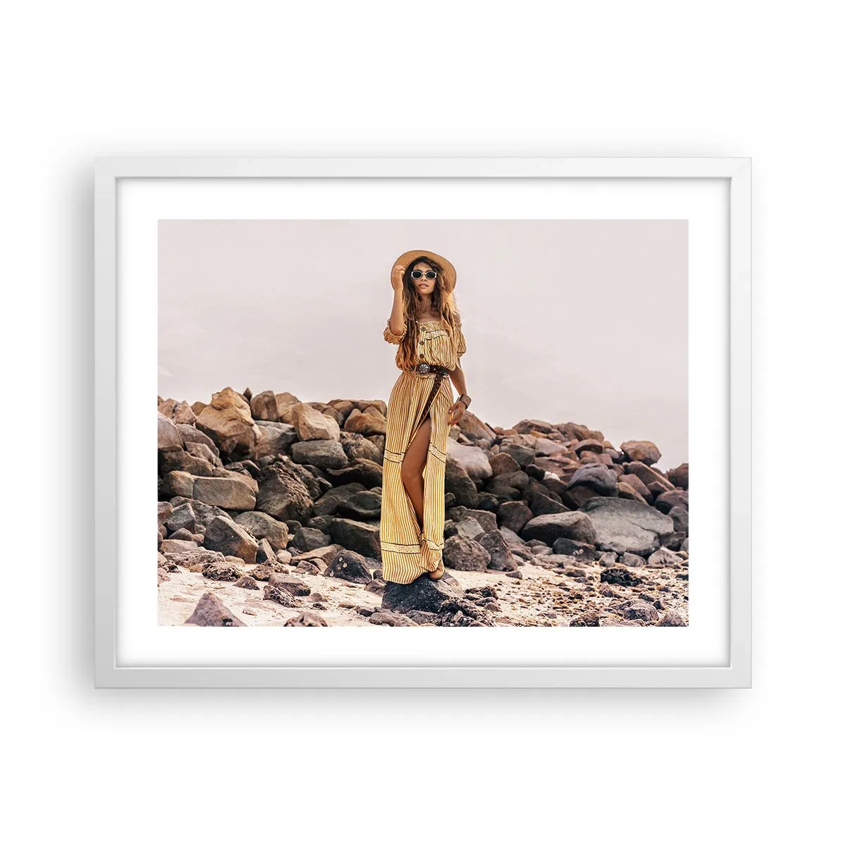 Affiche dans un cadre blanc - Poster - La magie des pierres - 50x40 cm