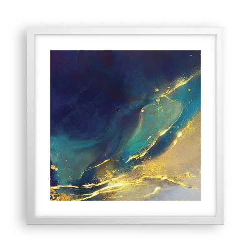 Affiche dans un cadre blanc - Poster - Coulée d'or - 40x40 cm