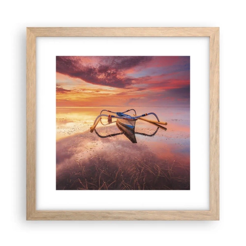 Affiche dans un chêne clair - Poster - Le calme d'une soirée tropicale - 30x30 cm