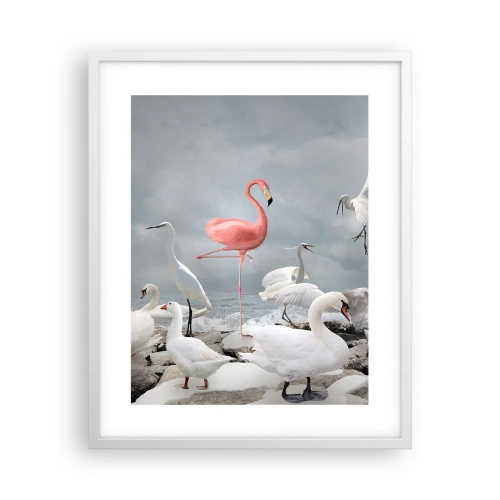 Affiche dans un cadre blanc - Poster - Comment suis-je arrivé là? - 40x50 cm