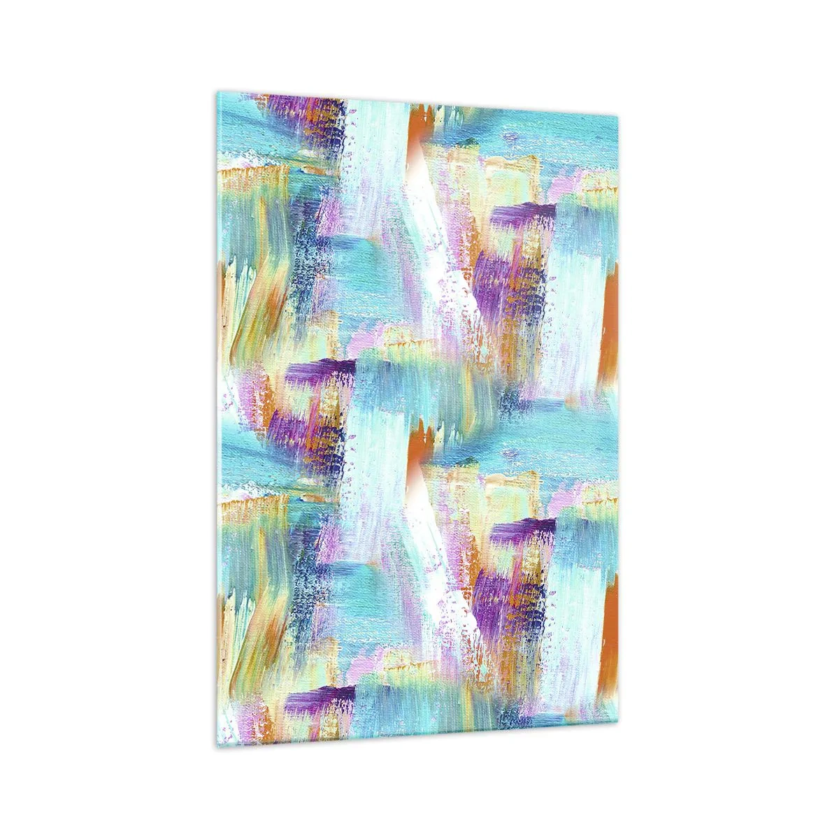 Impression sur verre - Image sur verre - Abstraction colorée avec des coups de pinceau dynamiques - 70x100cm - Labyrinthe reluisant - Décoration murale moderne pour le salon et la chambre ARTTOR