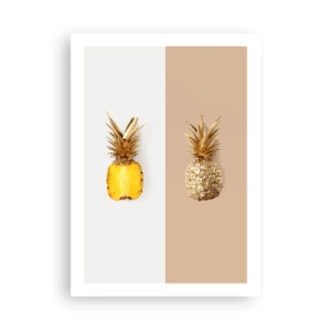 Affiche - Poster - Une composition minimaliste de deux ananas - 50x70cm - Ananas pour nous - Décoration murale moderne pour le salon et la chambre ARTTOR
