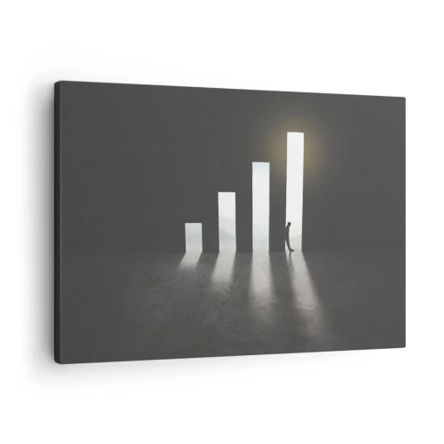 Impression sur toile - Image sur toile - Croissance symbolique sous forme de passages éclairés par la lumière - 70x50cm - Succès – impression - Décoration murale moderne pour le salon et la chambre ARTTOR