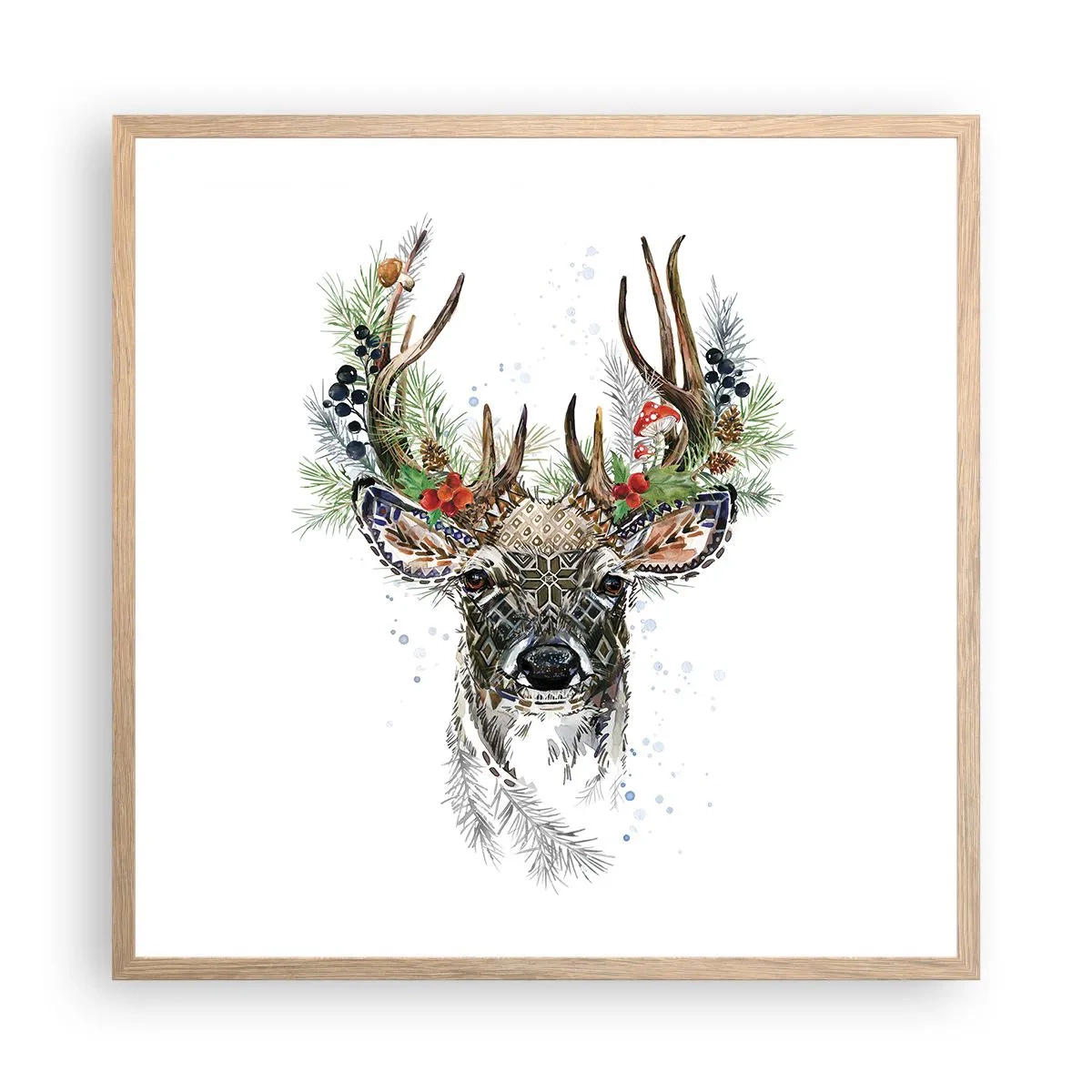 Affiche dans un chêne clair - Poster - En robe de fête - 60x60 cm