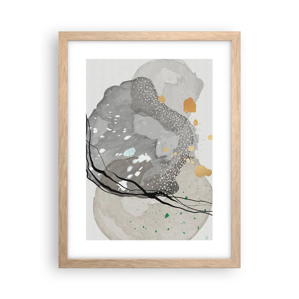 Affiche dans un chêne clair - Poster - Composition organique - 30x40 cm