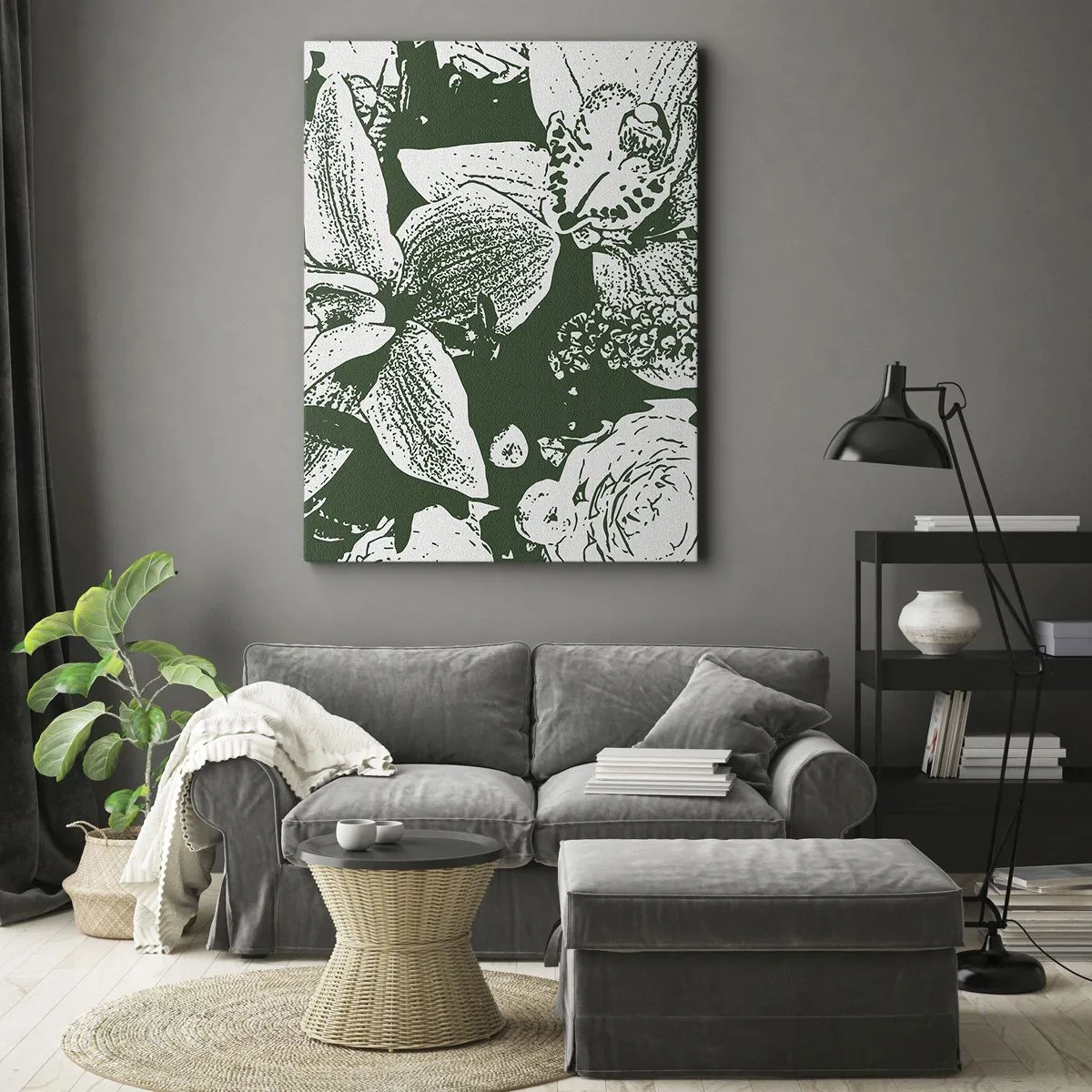 Impression sur toile - Image sur toile - Bouquet - le monde du vert - 80x120 cm