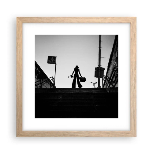 Affiche dans un chêne clair - Poster - Pèlerinage urbain - 30x30 cm