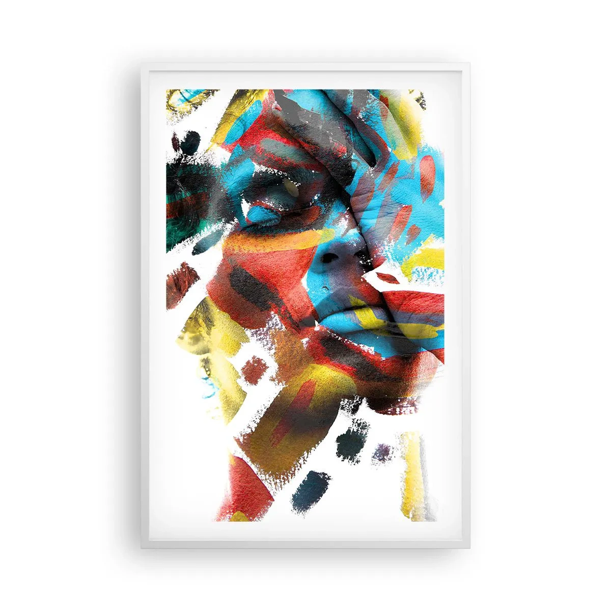 Affiche dans un cadre blanc - Poster - Personnalité colorée - 61x91 cm