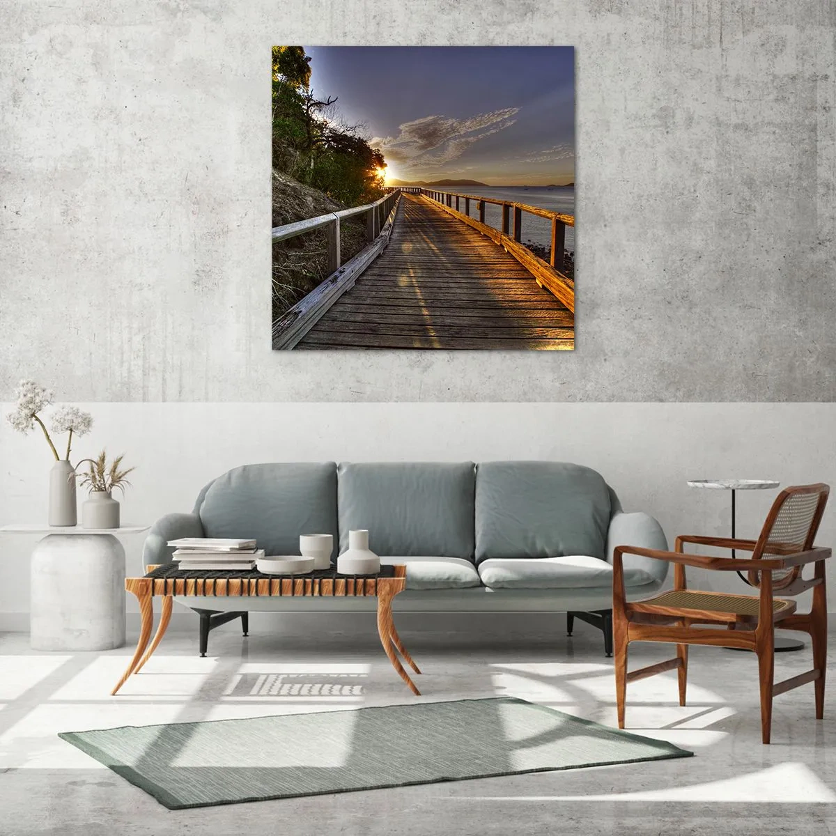 Impression sur verre - Image sur verre - Aller, aller tout le temps en direction du soleil - 30x30 cm