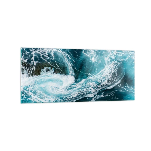 Impression sur verre - Image sur verre - Tourbillon océanique dynamique - 120x50cm - La porte vers le centre de la Terre - Décoration murale moderne pour le salon et la chambre ARTTOR