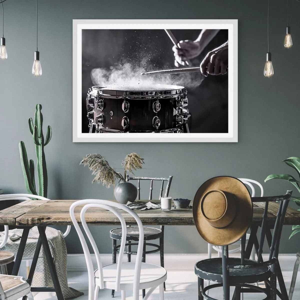 Affiche dans un cadre blanc - Poster - Tempo de la musique - 100x70 cm