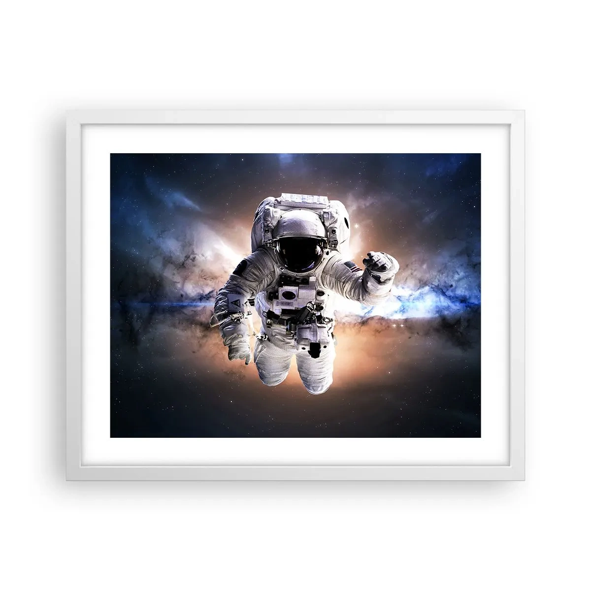 Affiche dans un cadre blanc - Poster - Salutations de l'espace - 50x40 cm
