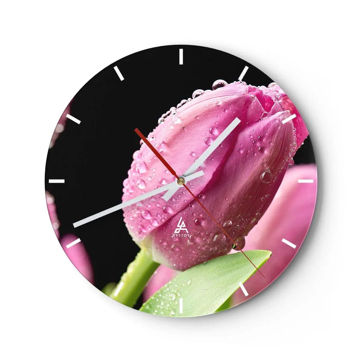 Horloge murale - Pendule murale - Rêve de lilas dans la rosée - 40x40 cm